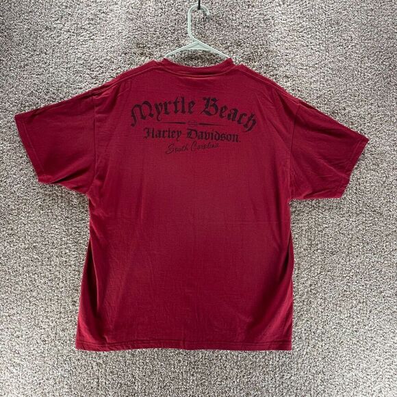 Harley Davidson Motorcycles Shirt Mens Extra Large Red Myrtle Beach SC Hanes VTG - Picture 6 of 10